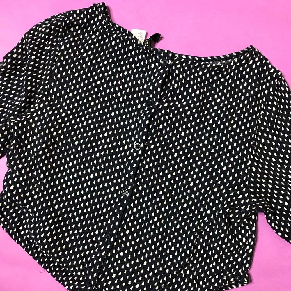 H&M Navy Button Up Blouse